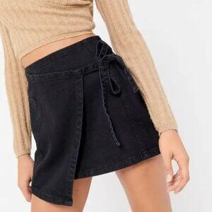 BDG Urban Outfitters Black Denim Grunge Wrap Mini Skirt Medium